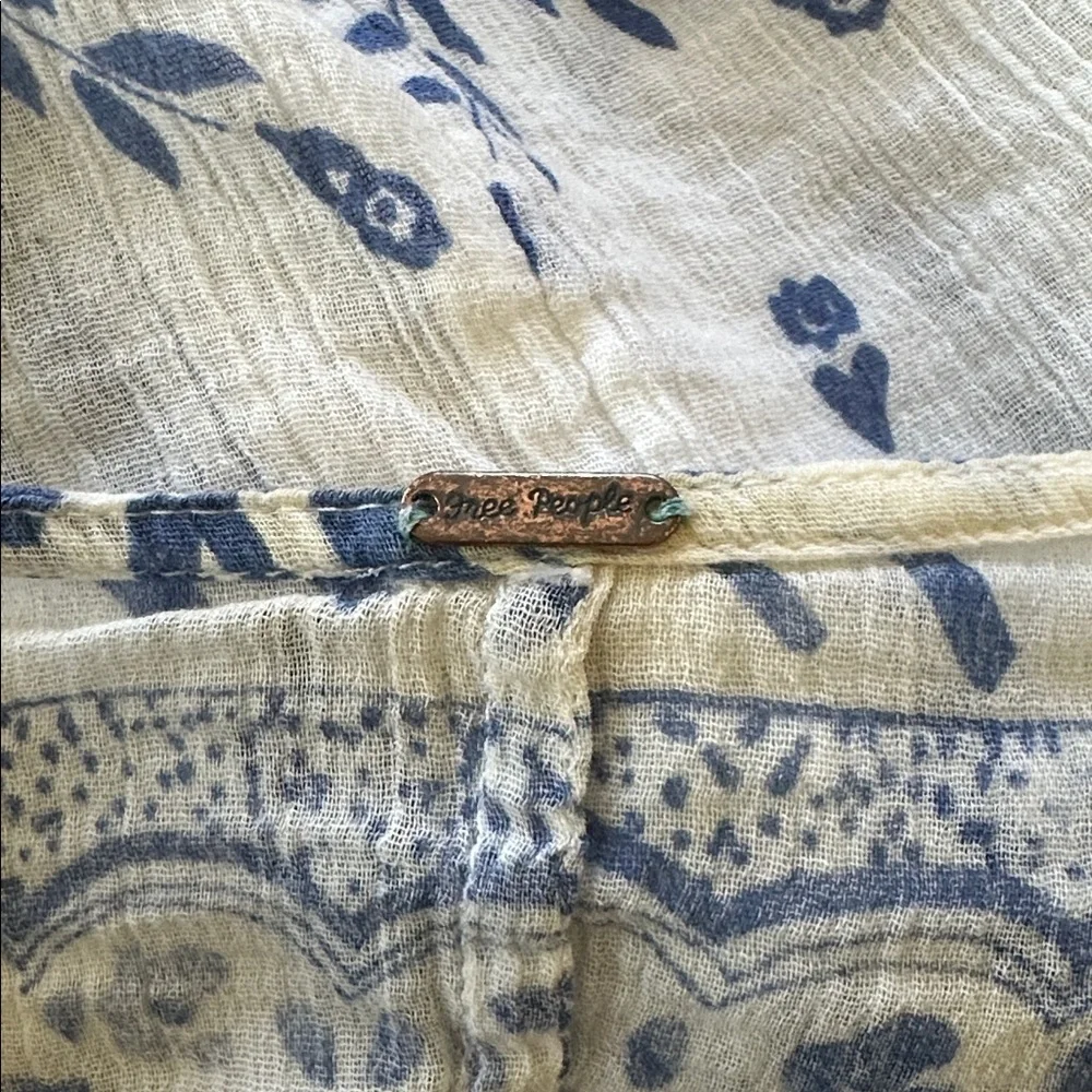 Free People Yo Yo Geo Peasant Blouse